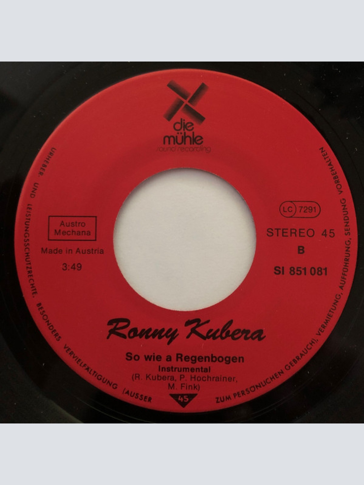 Vinyl / Ronny Kubera - So Wie A Regenbogen