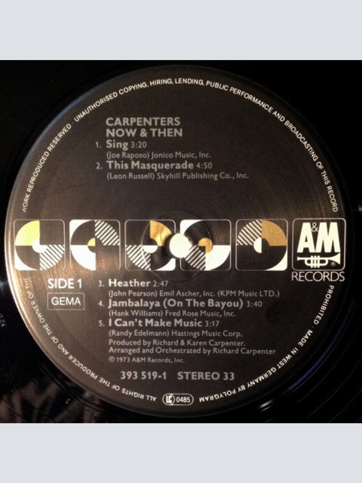 Vinyl / Carpenters - Now & Then
