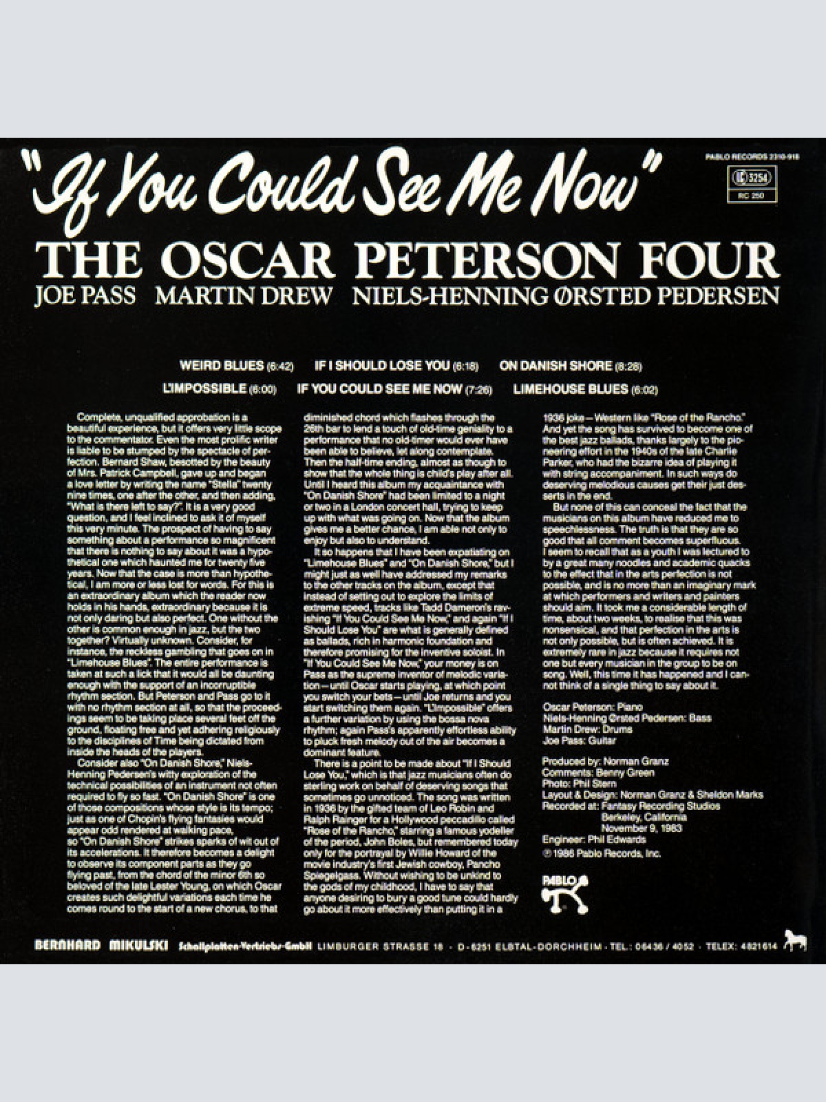 Vinyl / The Oscar Peterson Four* - If You Could See Me Now