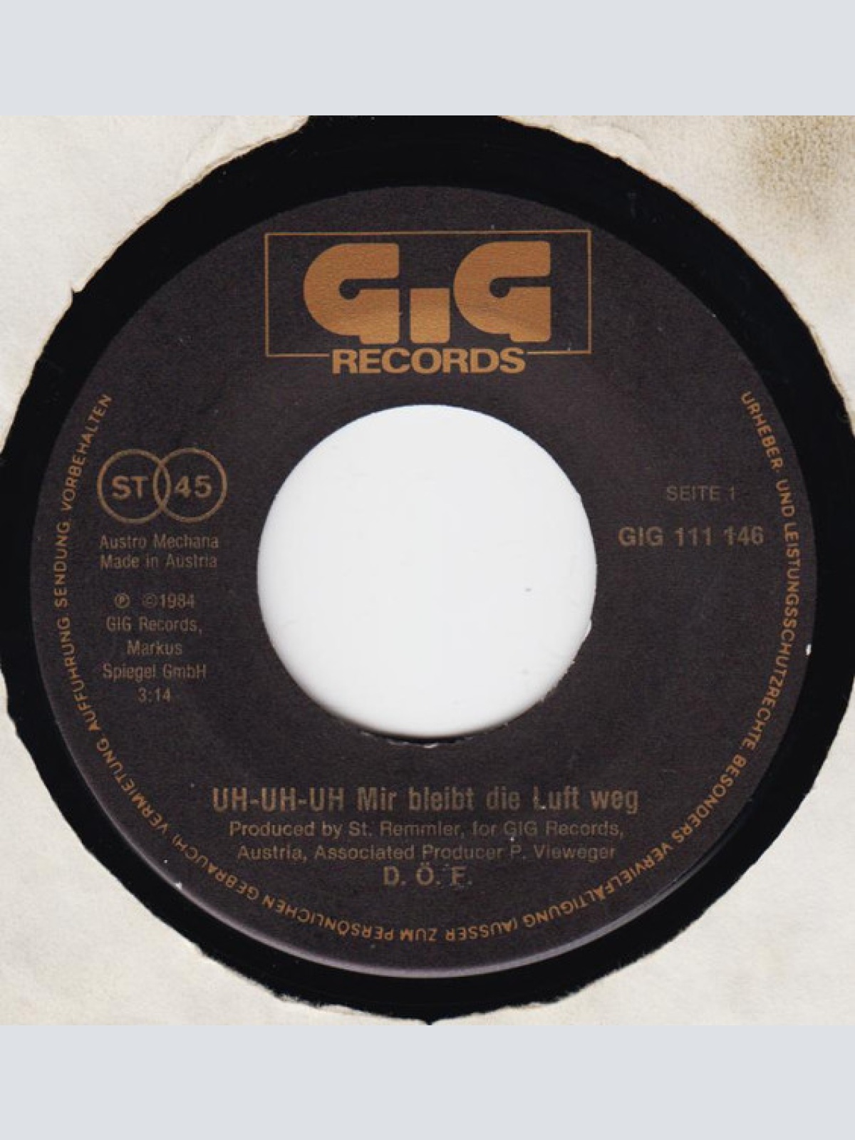 Vinyl / DÖF - Uh-Uh-Uh Mir Bleibt Die Luft Weg