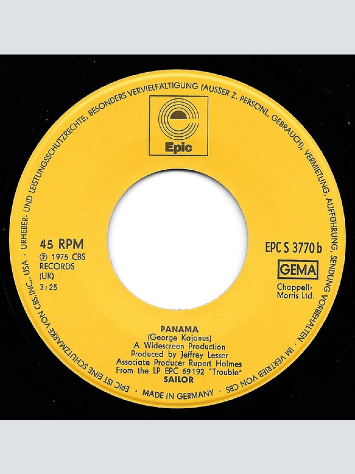 Vinyl / Sailor - A Glass Of Champagne