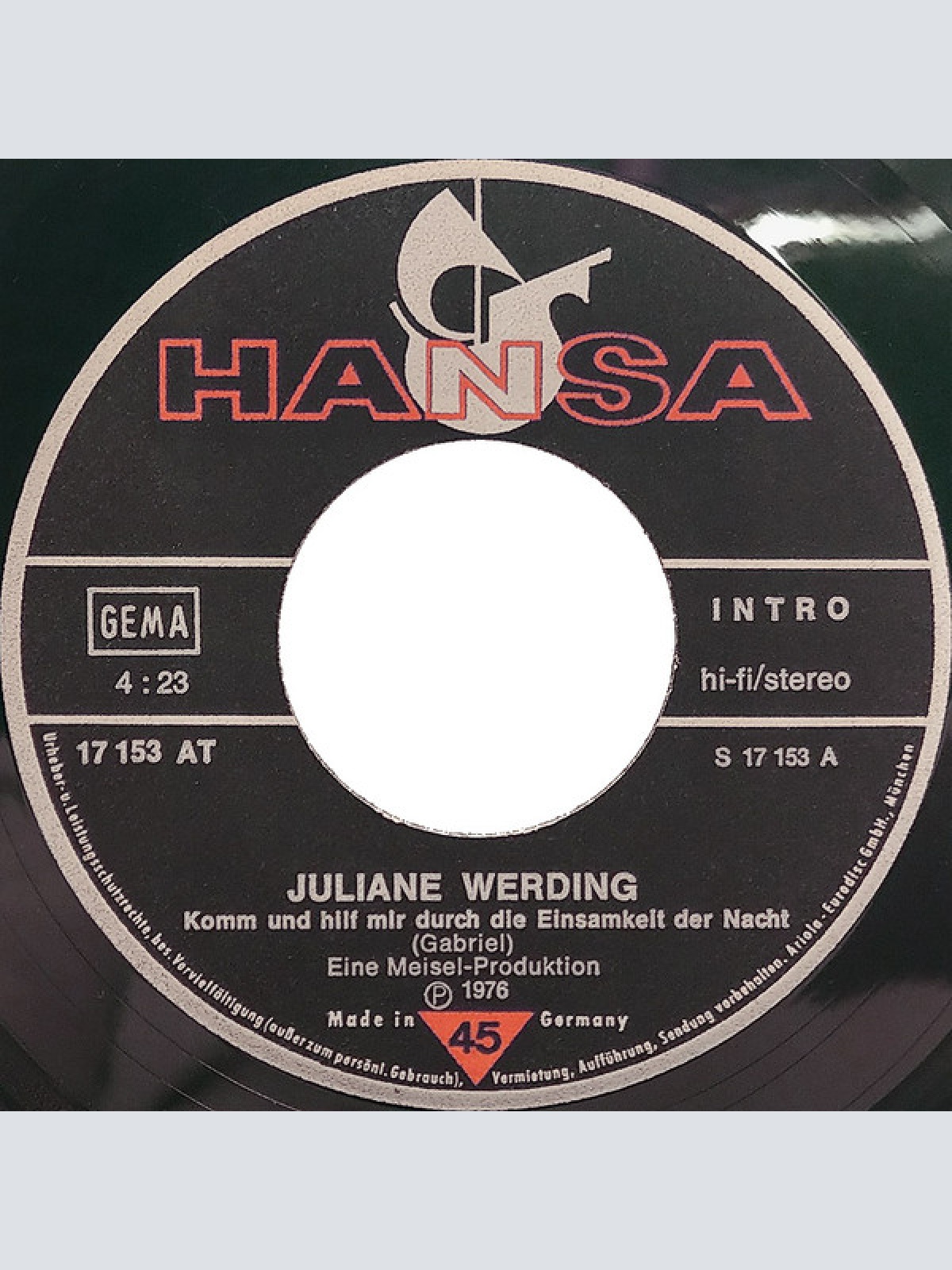 Vinyl / Juliane Werding - Komm Und Hilf Mir Durch Die Einsamkeit Der Nacht