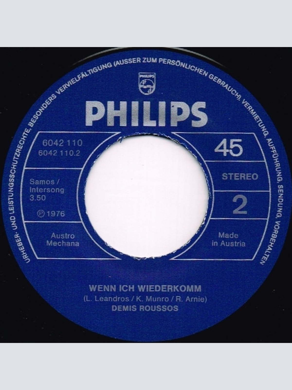 Vinyl / Demis Roussos - Die Bouzouki, Die Nacht Und Der Wein