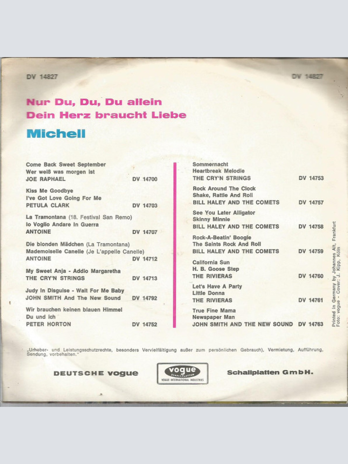 Vinyl / Michell (2) - Nur Du, Du, Du Allein