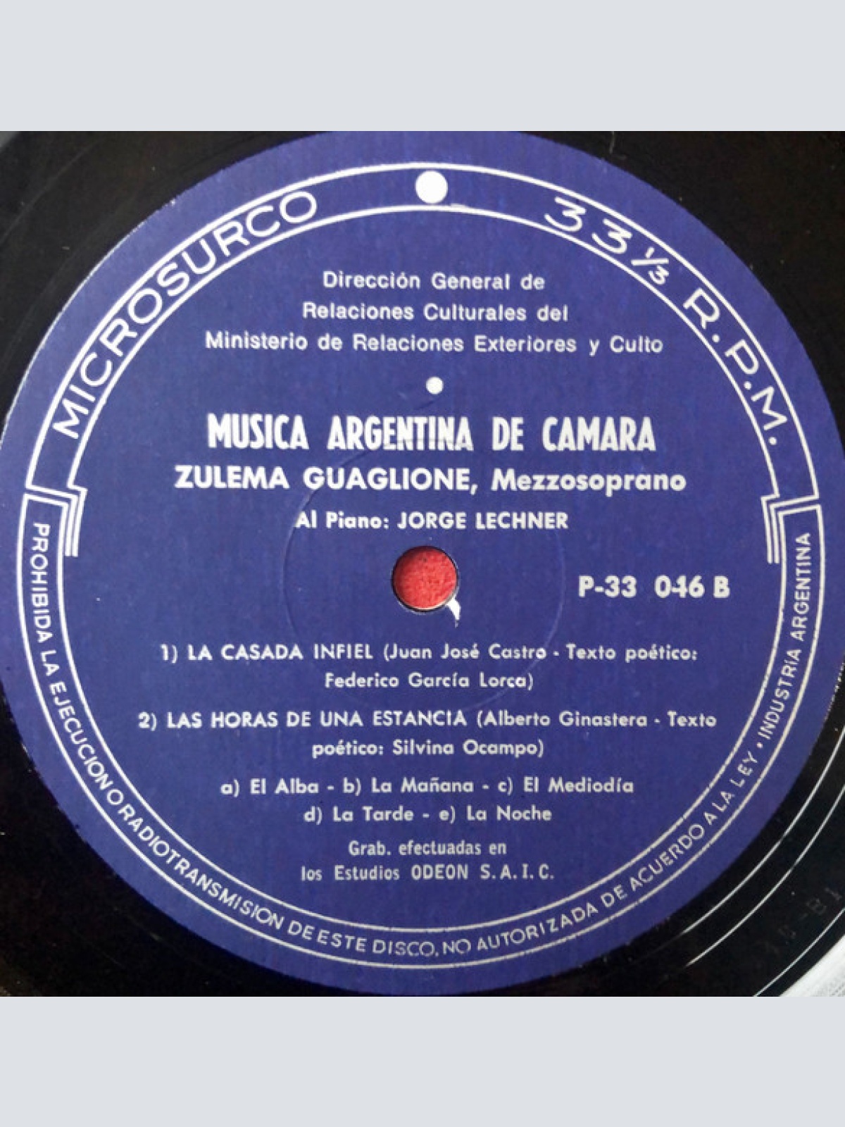Vinyl / Zulema Guaglione, Jorge Lechner - Musica Argentina De Camara
