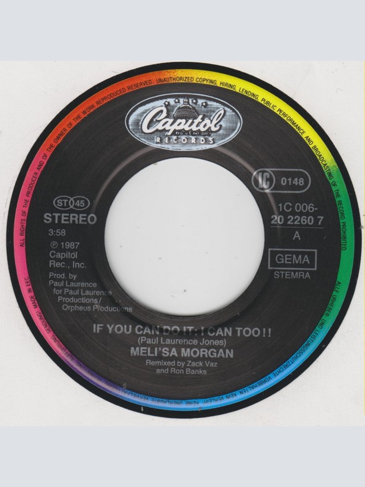 Vinyl / Meli'sa Morgan - If You Can Do It: I Can Too!!