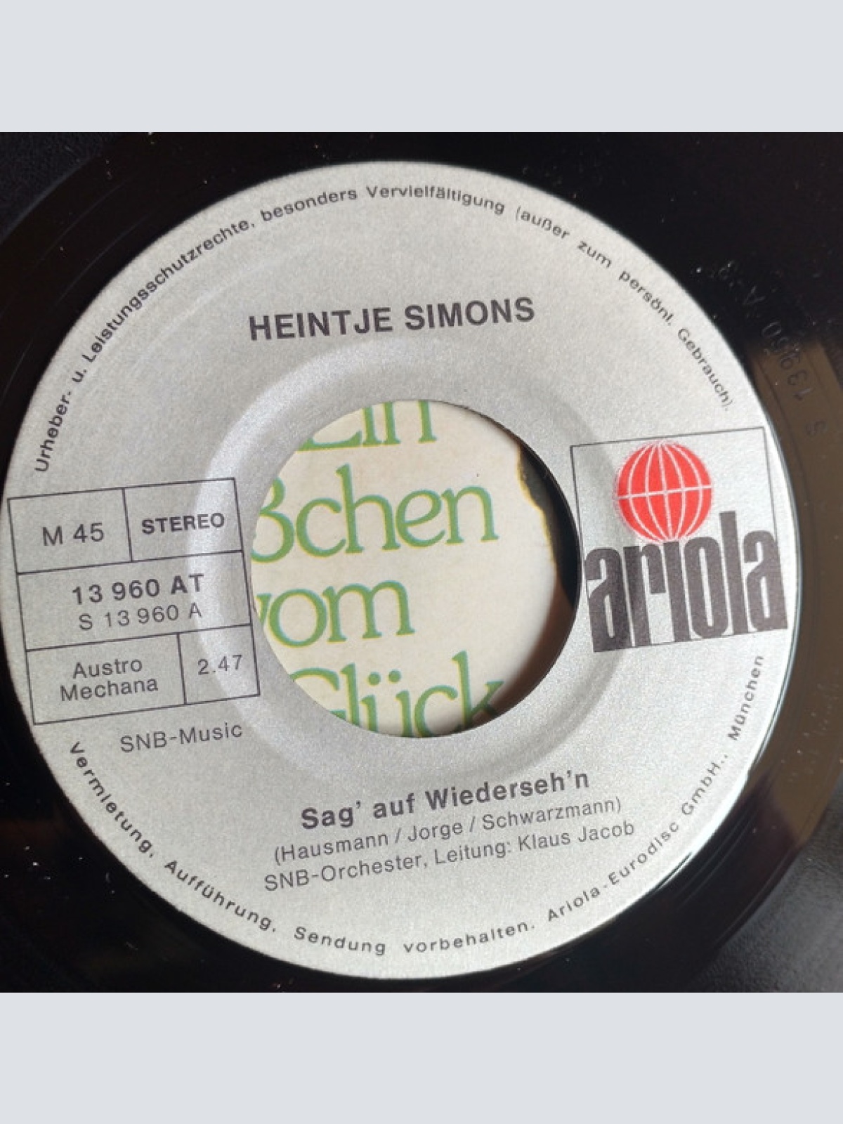 Vinyl / Heintje Simons* - Sag' Auf Wiederseh'n