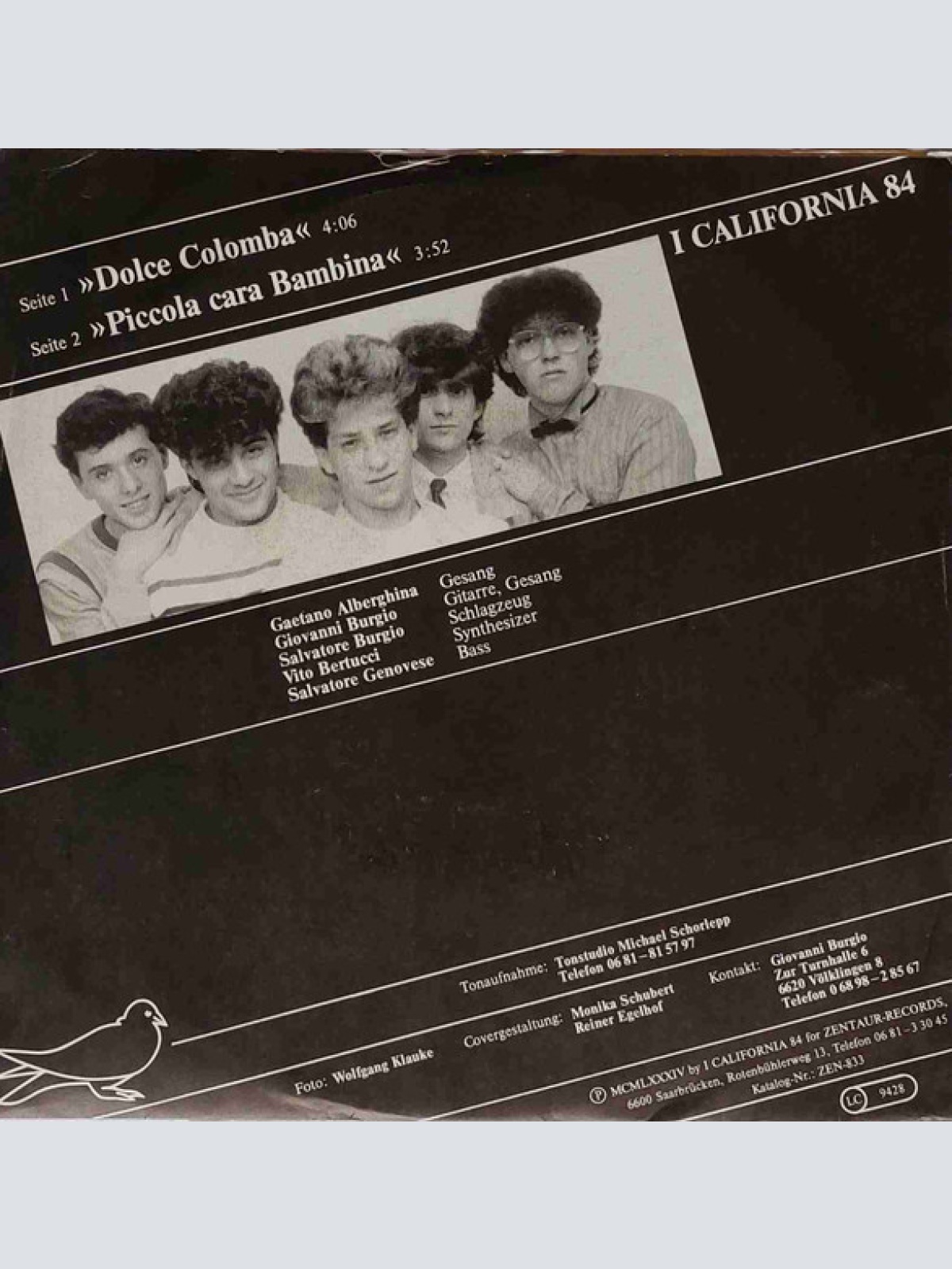 Vinyl / I California 84* - Dolce Colomba