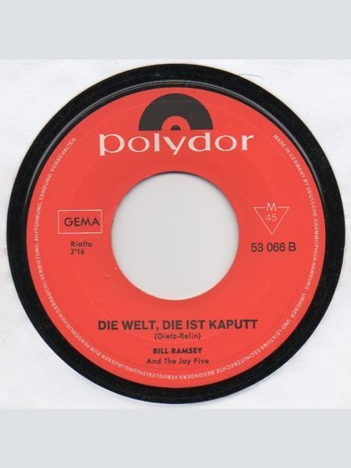 Vinyl / Bill Ramsey - Piccadilly Circus / Die Welt Die Ist Kaputt