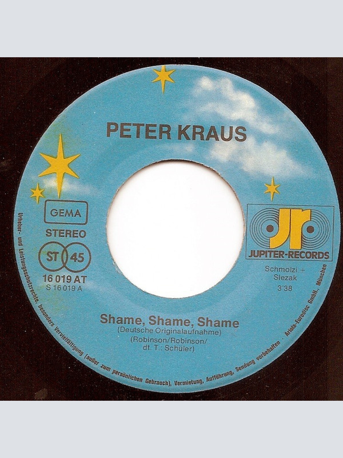 Vinyl / Peter Kraus - Shame, Shame, Shame