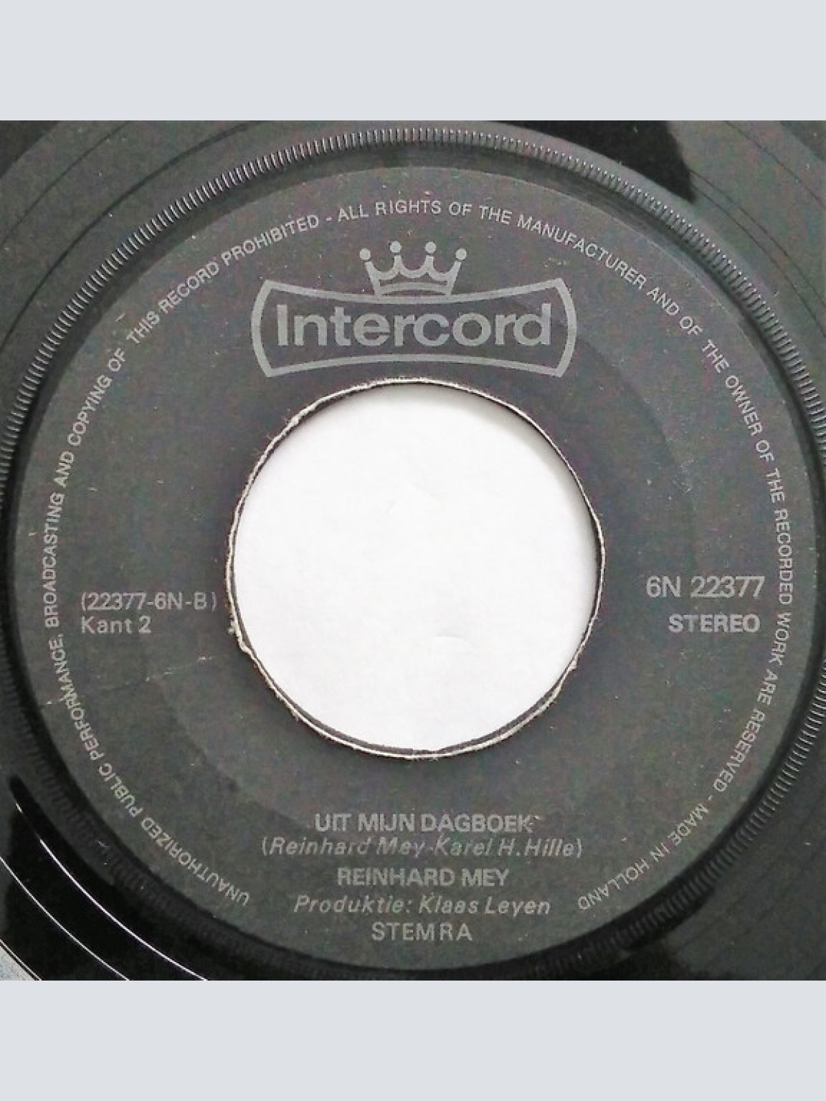 Vinyl / Reinhard Mey - Als De Dag Van Toen / Uit Mijn Dagboek