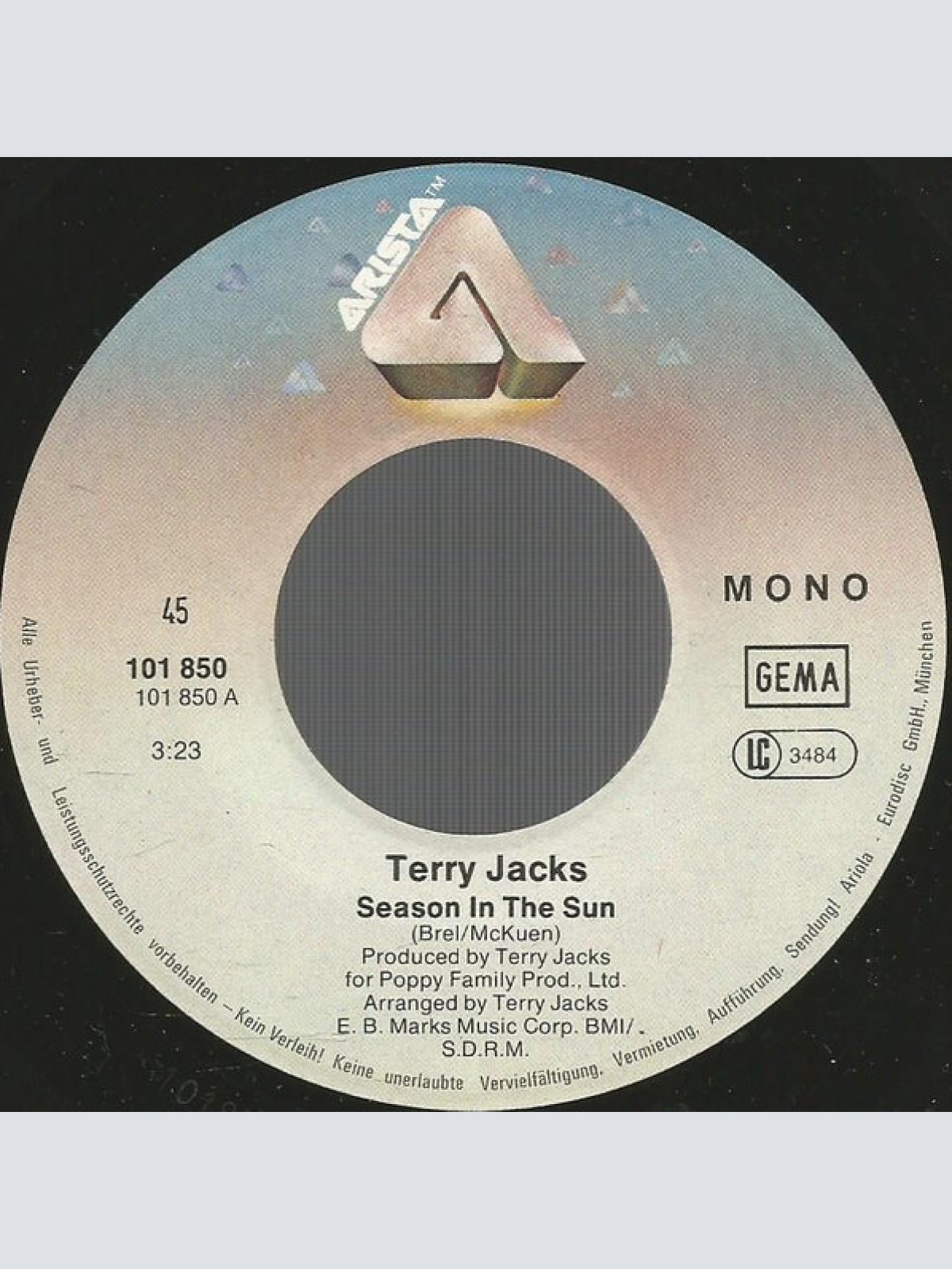 Vinyl / Terry Jacks - Seasons In The Sun / If You Go Away