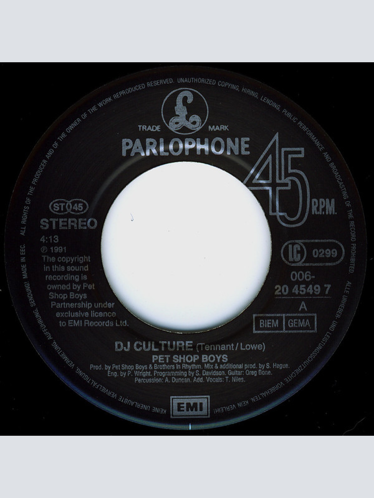 Vinyl / Pet Shop Boys - DJ Culture