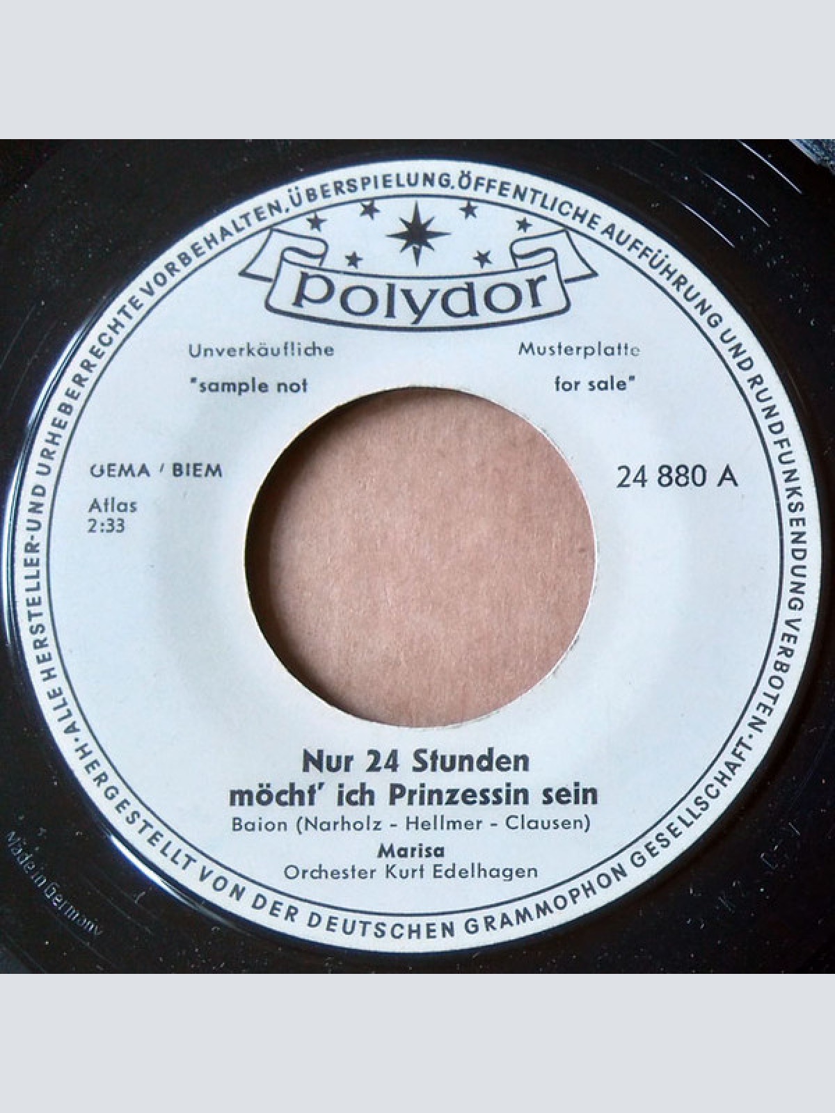 Vinyl / Marisa (15) - Nur 24 Stunden Möcht' Ich Prinzessin Sein / Manchmal Da Bin Ich Ganz Traurig