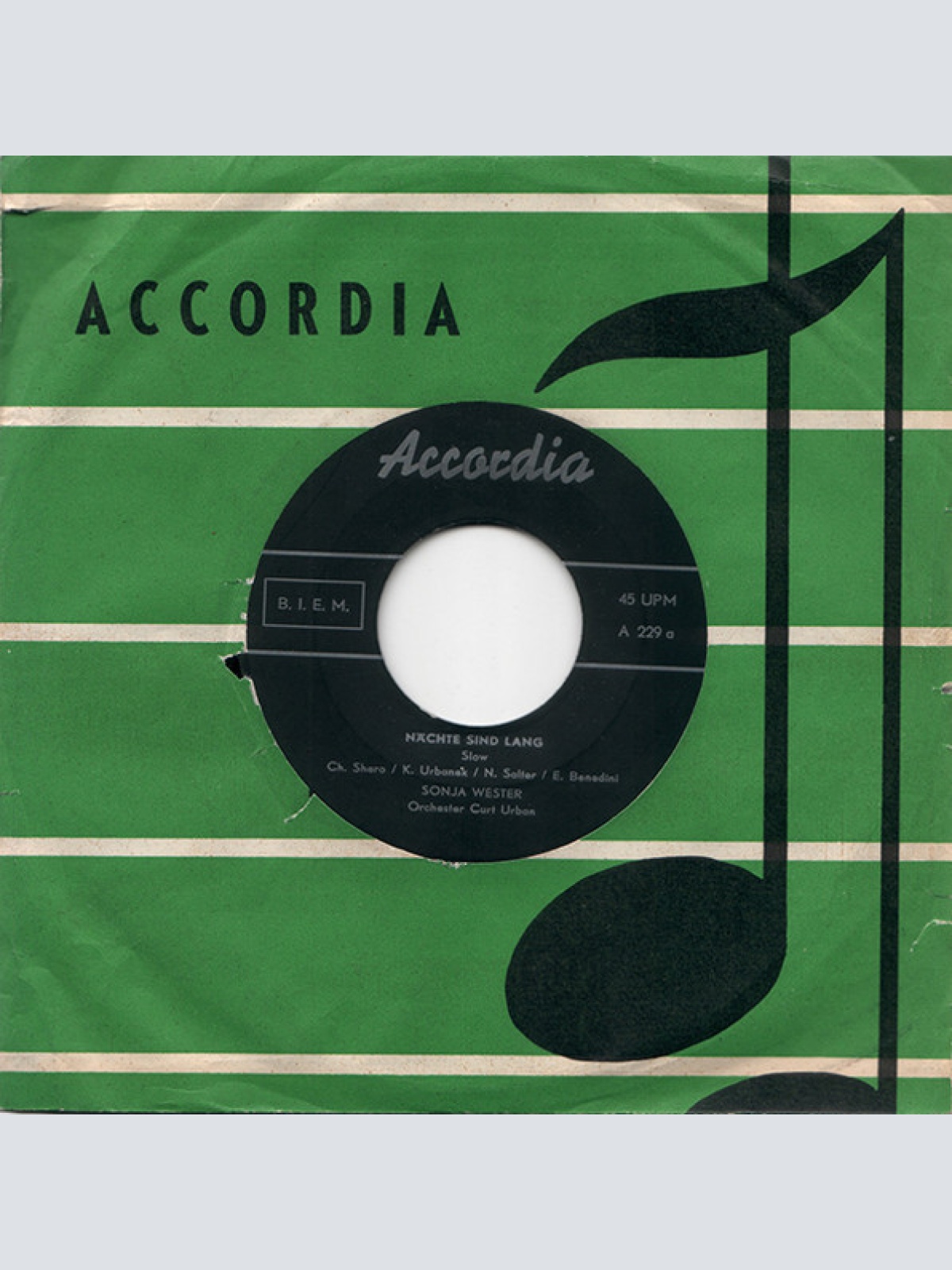 Vinyl / Sonja Wester - Orchester Curt Urban - Nächte Sind Lang / Cowboy-Jimmy