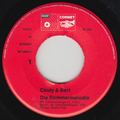 Vinyl / Cindy & Bert / Orchester Werner Scharfenberger - Die Sommermelodie