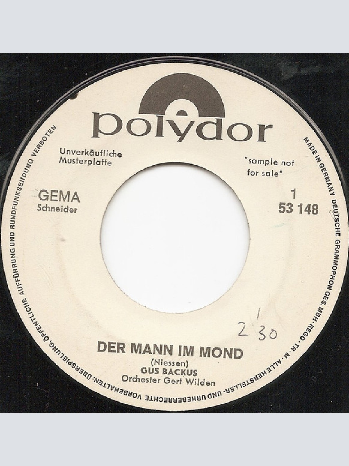 Vinyl / Gus Backus - Der Mann Im Mond