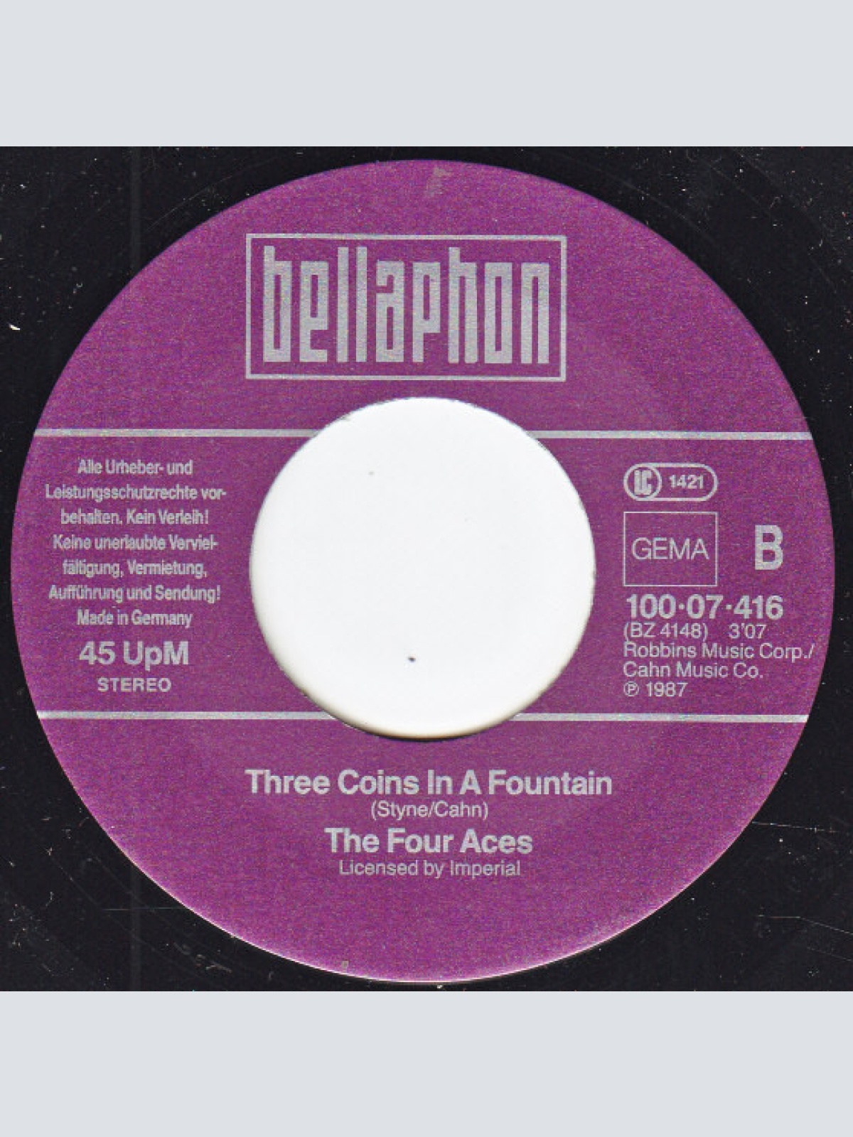 Vinyl / The Four Aces - Love Is A Many Splendored Thing / Three Coins In A Fountain