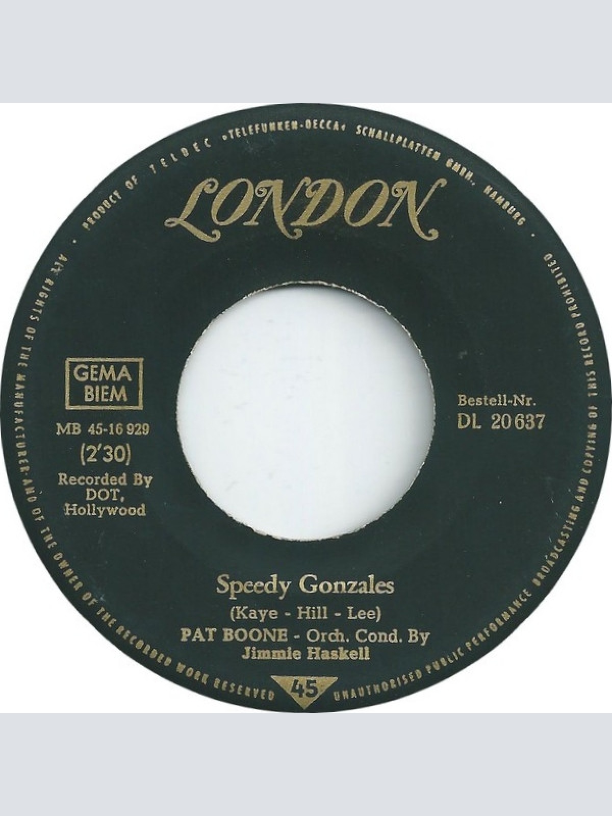 Vinyl / Pat Boone - Speedy Gonzales (Kleiner Gonzales)