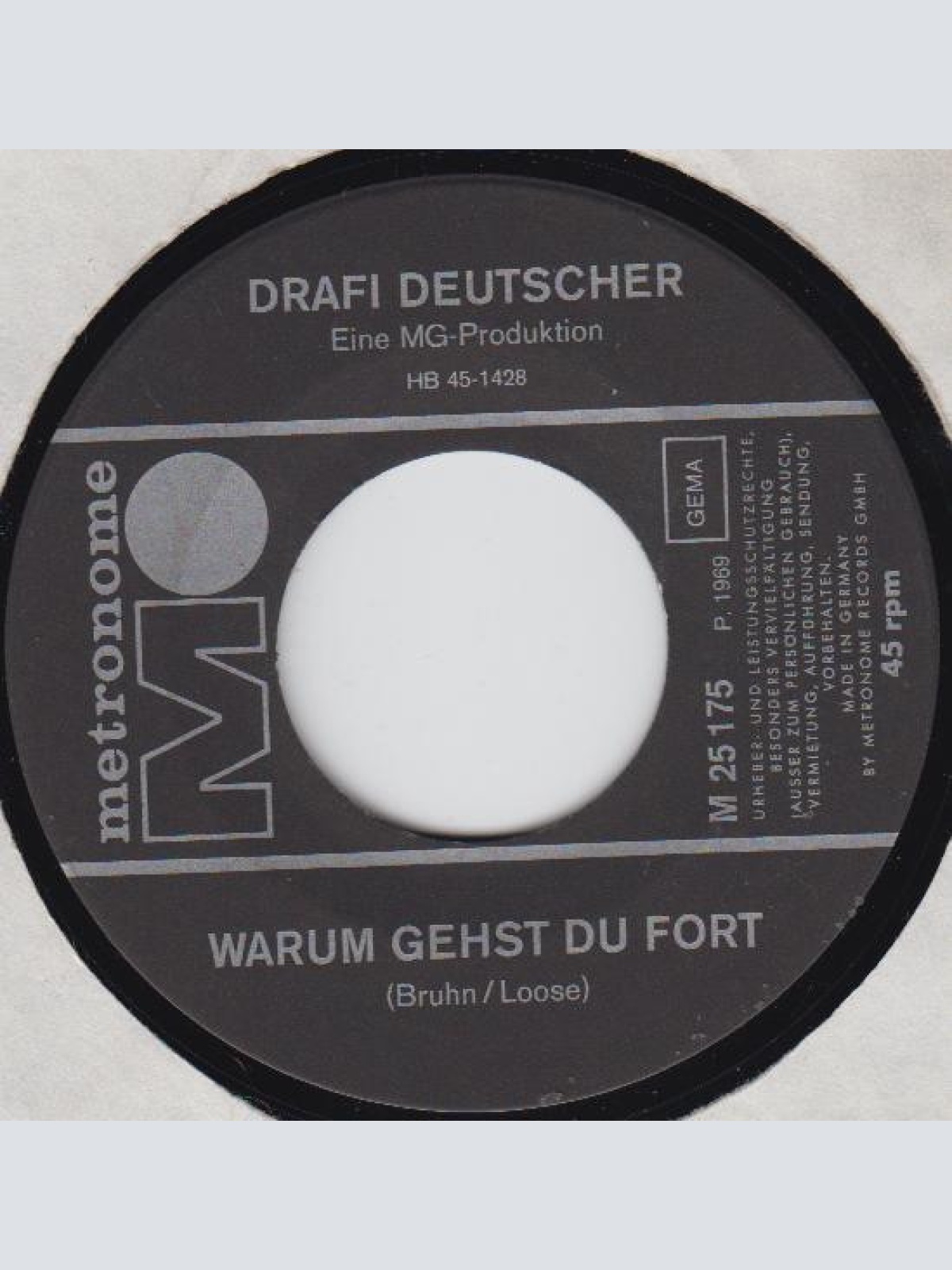 Vinyl / Drafi Deutscher - Man Muss Auch Mal Vergessen Können / Warum Gehst Du Fort