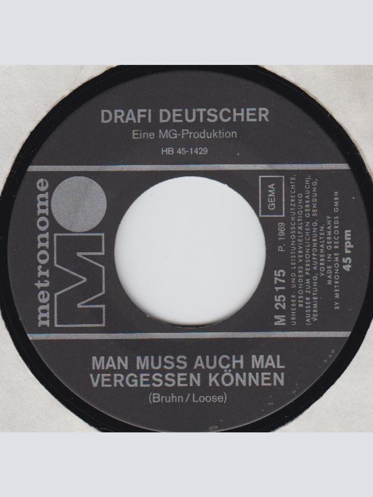 Vinyl / Drafi Deutscher - Man Muss Auch Mal Vergessen Können / Warum Gehst Du Fort
