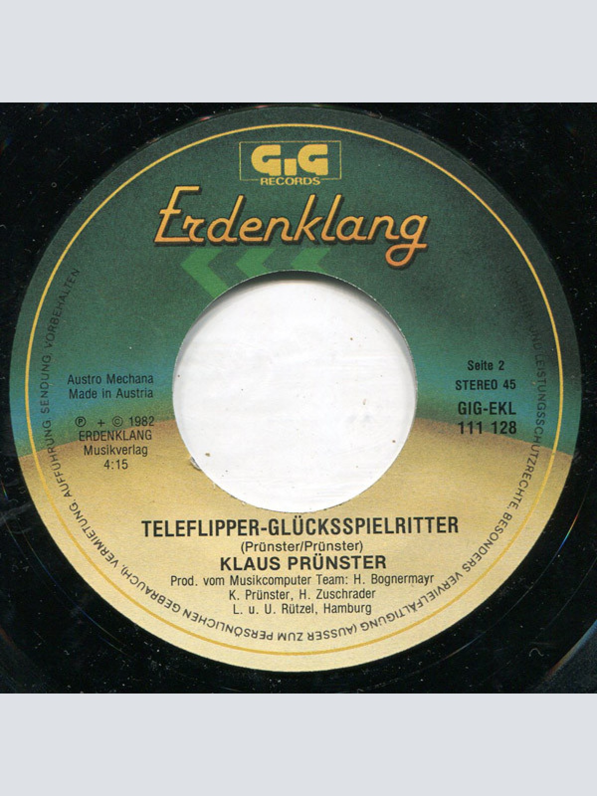 Vinyl / Klaus Prünster - Wunderwelt / Teleflipper-Glücksspielritter