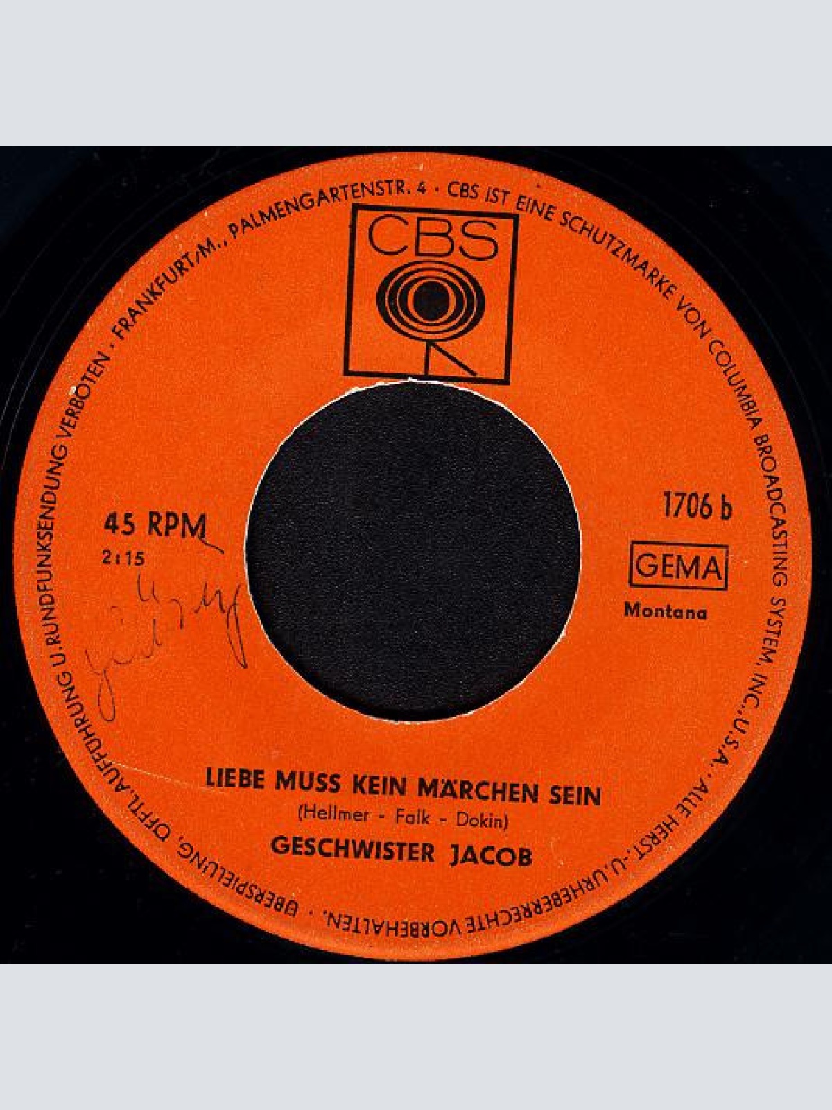 Vinyl / Geschwister Jacob - Ein Cowboy Der Braucht Liebe / Liebe Muss Kein Märchen Sein