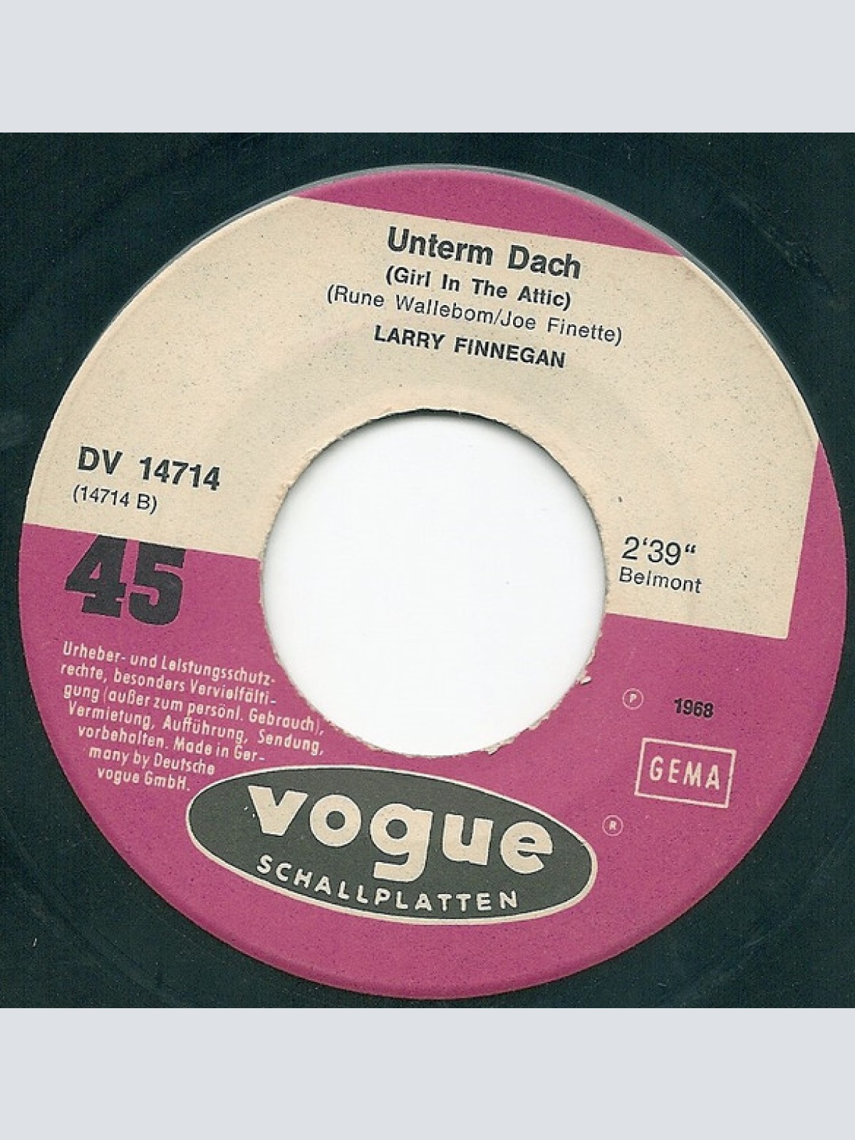 Vinyl / Larry Finnegan - Einen Gruß An Mama