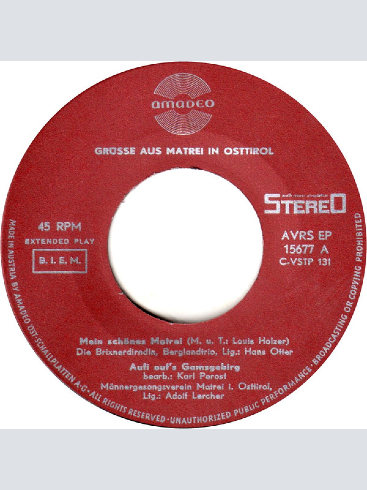 Vinyl / Various - Grüße Aus Matrei In Osttirol