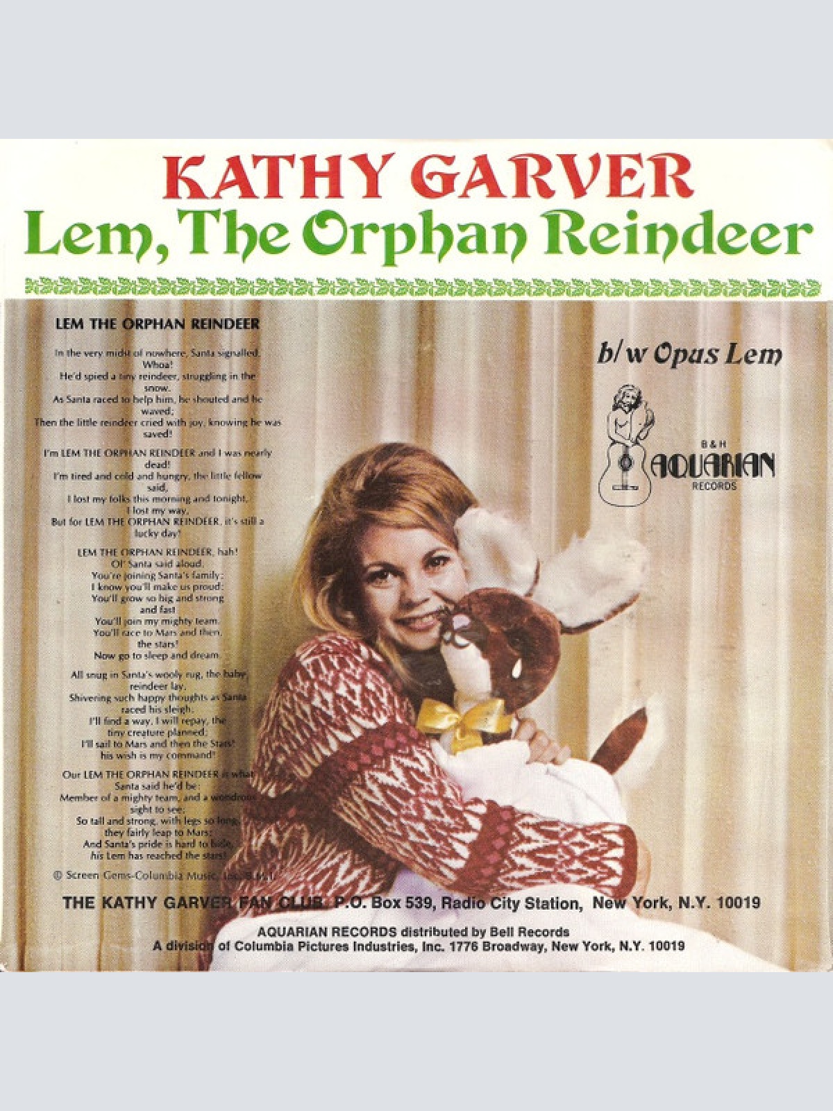 Vinyl / Kathy Garver - Lem, The Orphan Reindeer