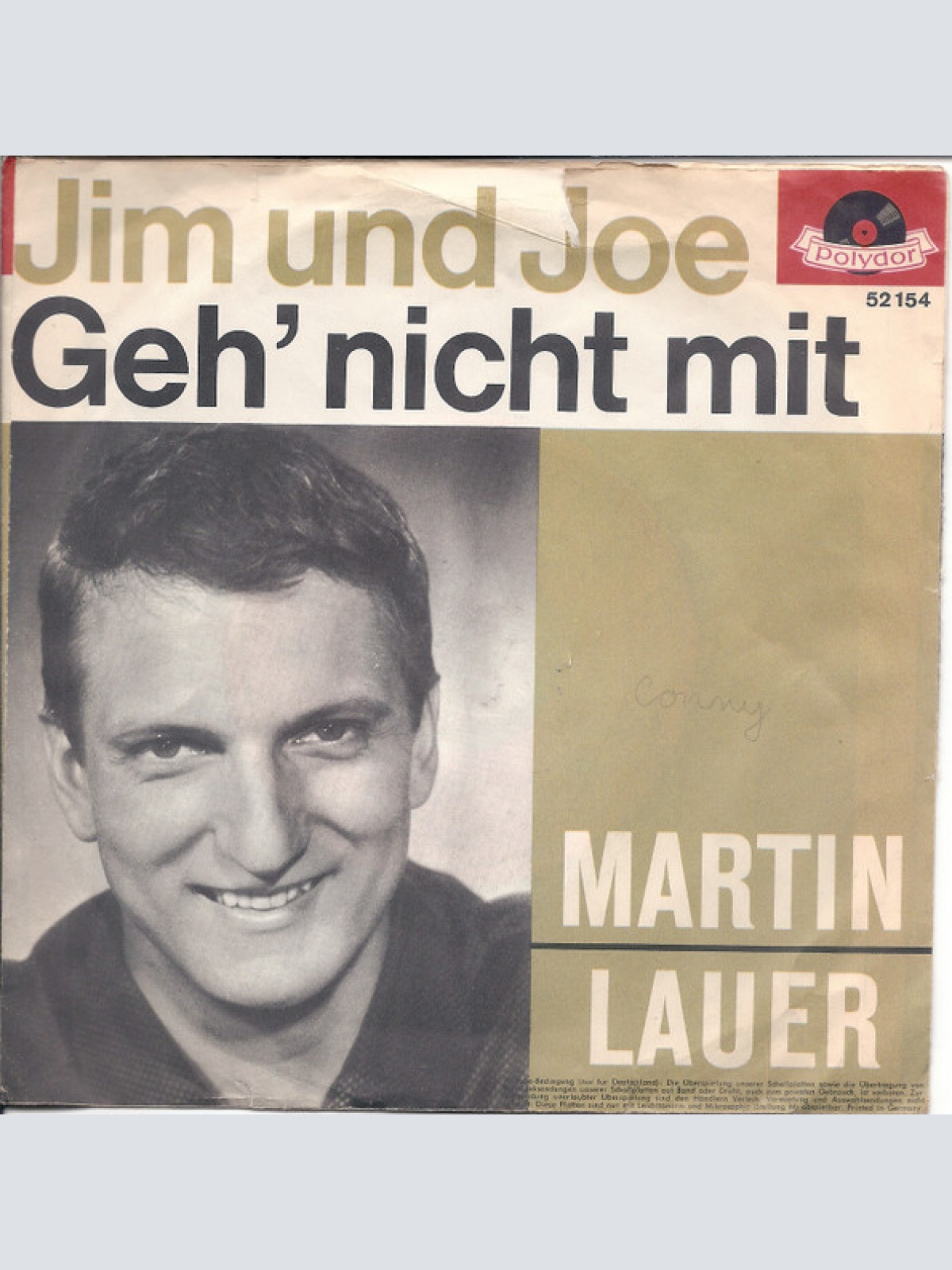 Vinyl / Martin Lauer - Jim Und Joe / Geh' Nicht Mit