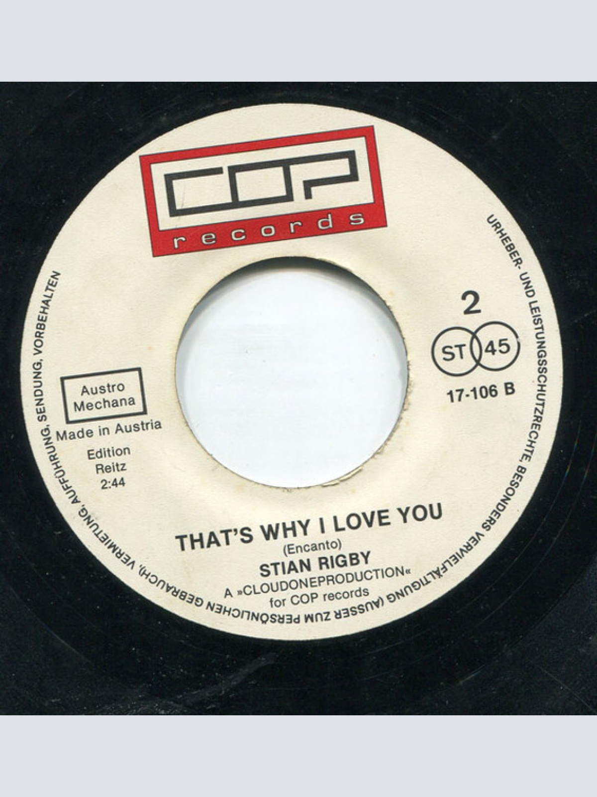 Vinyl / Stian Rigby - That's Why I Love You