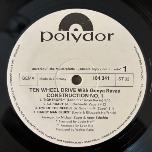 Vinyl / Ten Wheel Drive, Genya Ravan - Construction #1