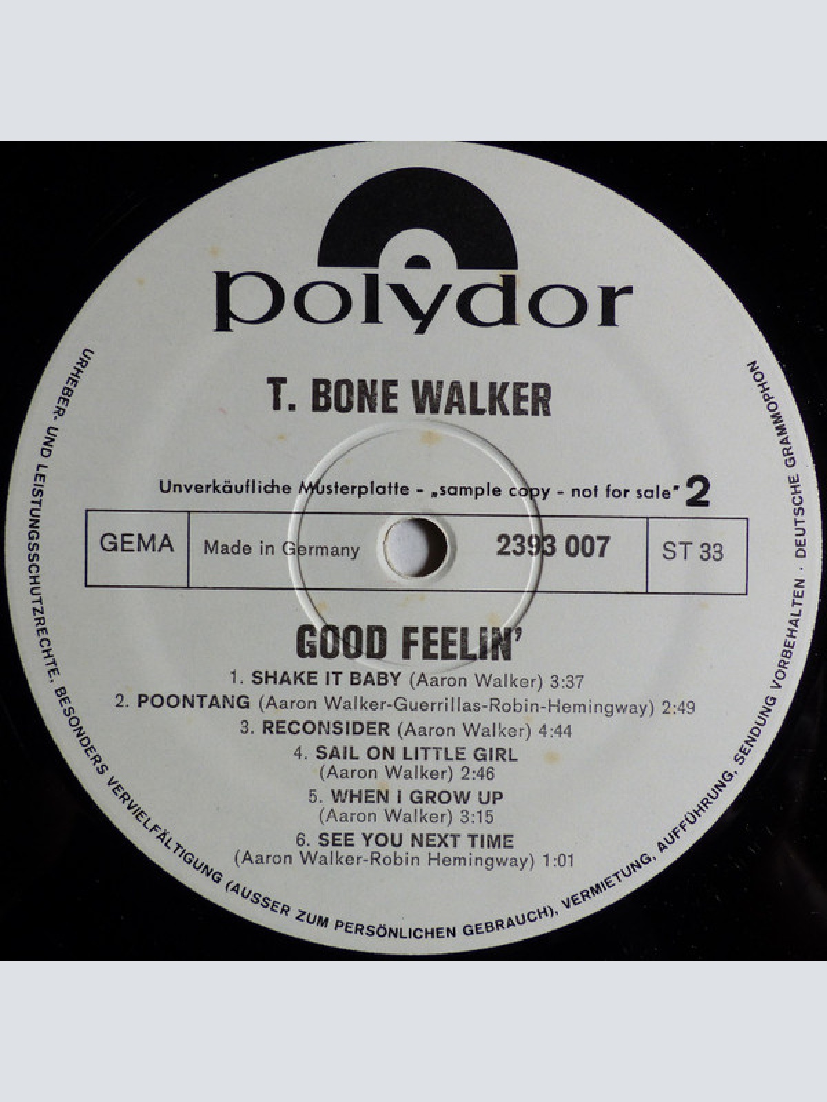 Vinyl / T-Bone Walker -  ... Good Feelin' ...