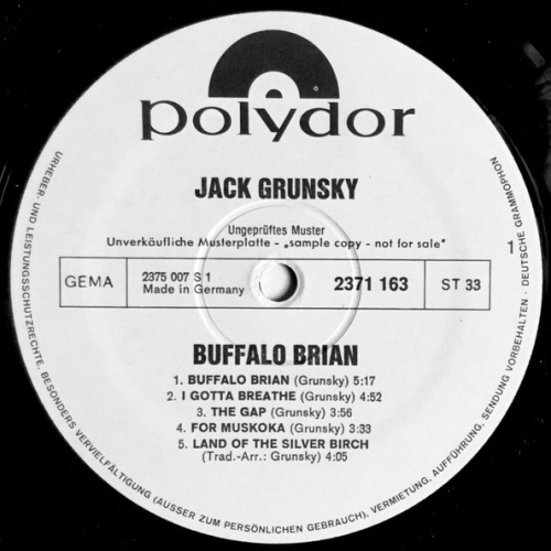Vinyl / Jack Grunsky - Buffalo Brian