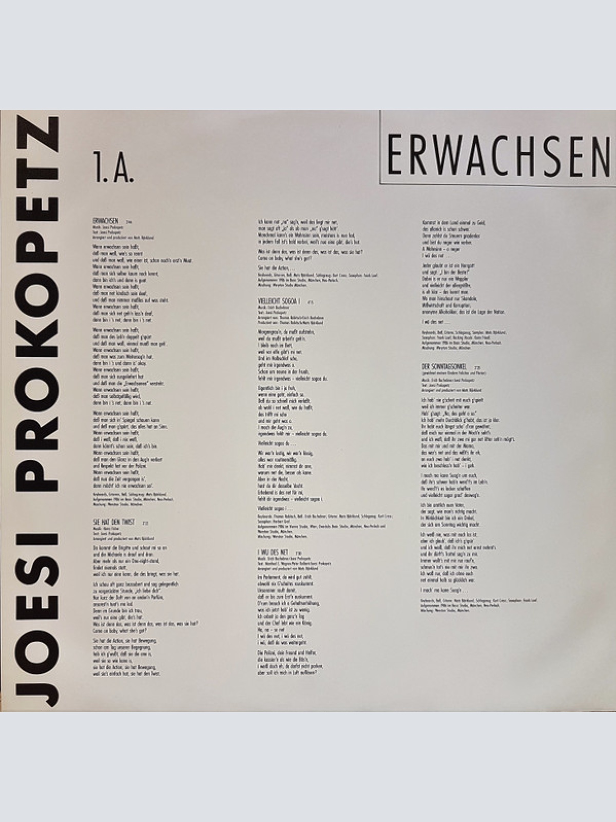 Vinyl / Joesi Prokopetz - Erwachsen