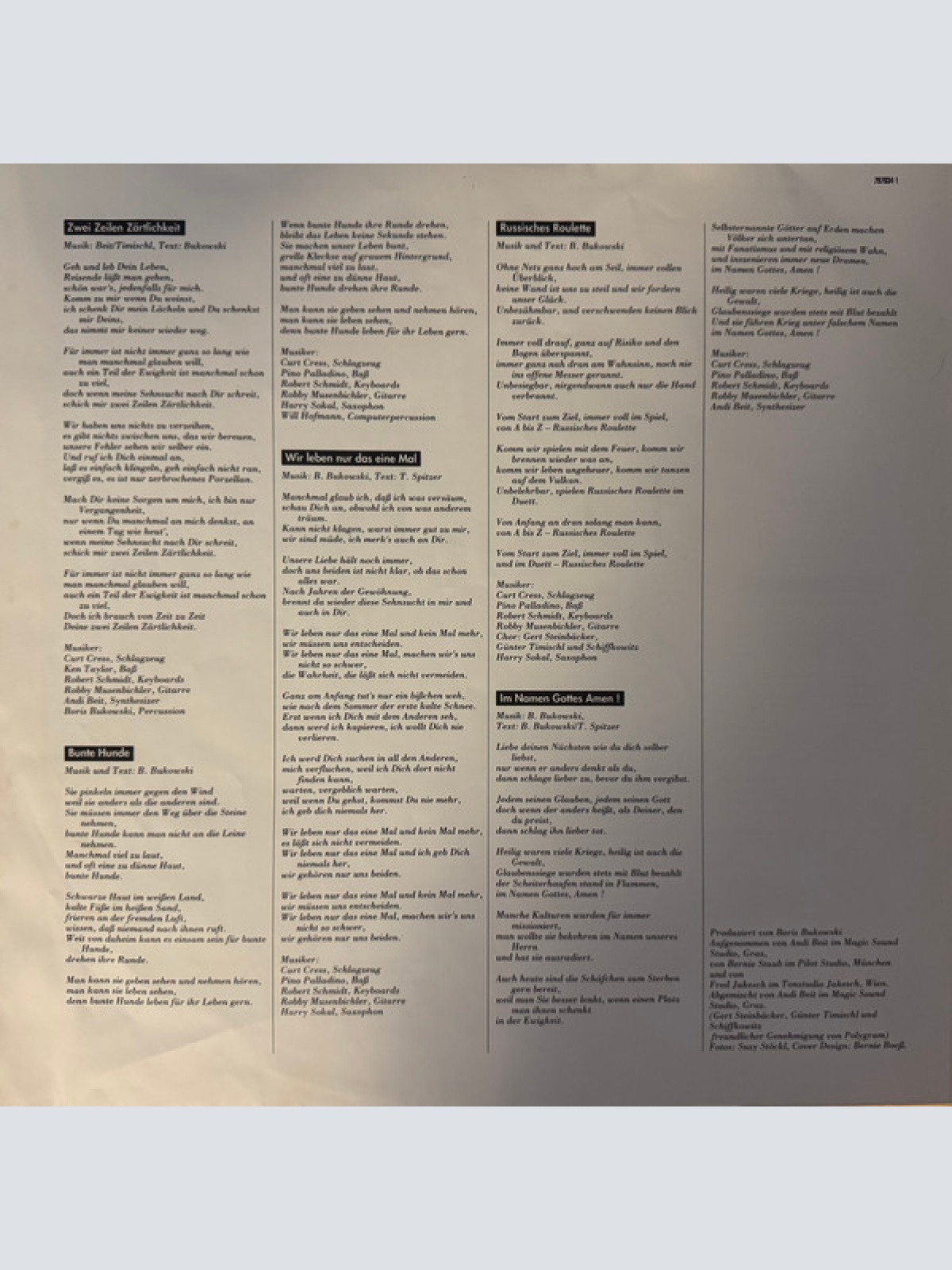 Vinyl / Boris Bukowski - Ganz Stark Im Kommen