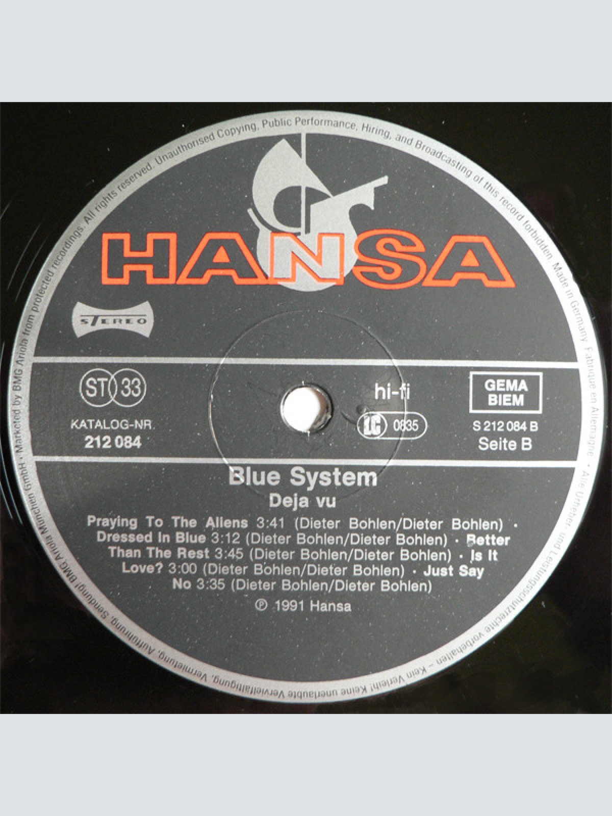 Vinyl / Blue System - Déjà Vu