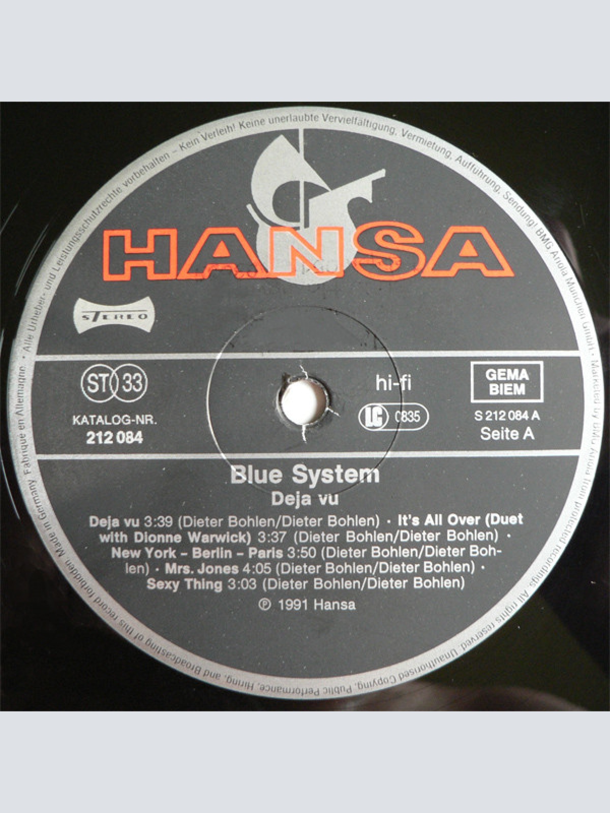 Vinyl / Blue System - Déjà Vu