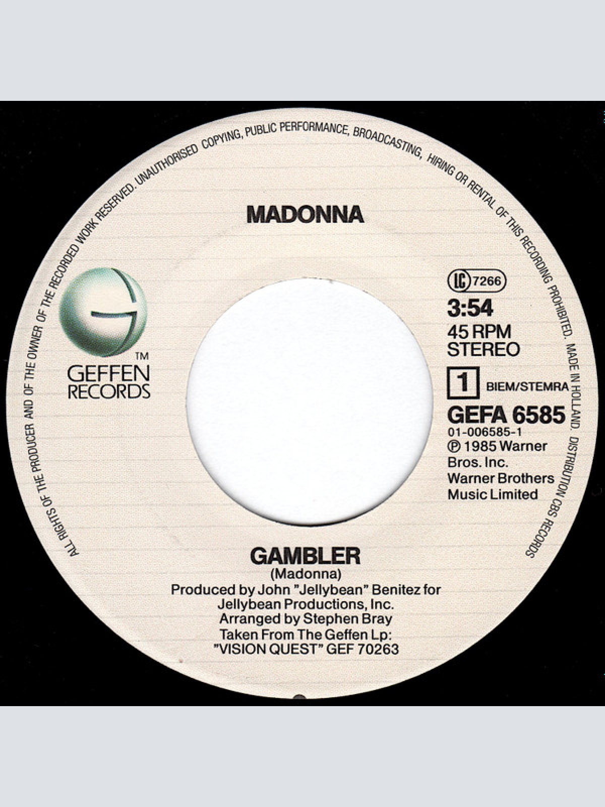 Vinyl / Madonna - Gambler