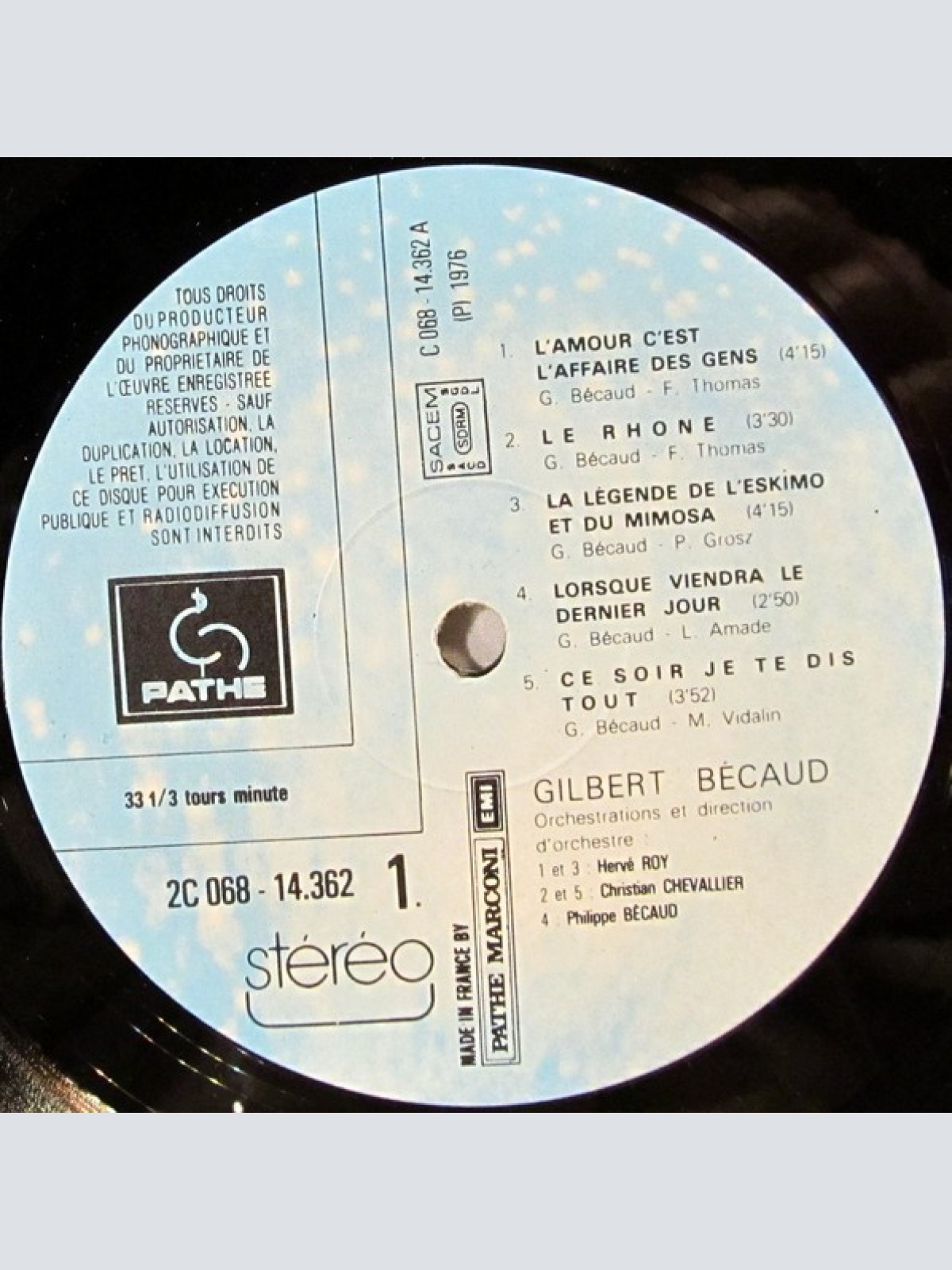 Vinyl / Gilbert Becaud* - Gilbert Becaud