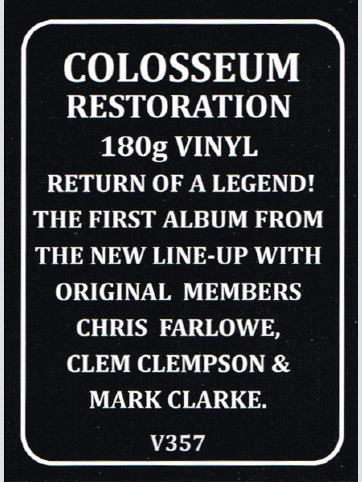 Vinyl / Colosseum - Restoration