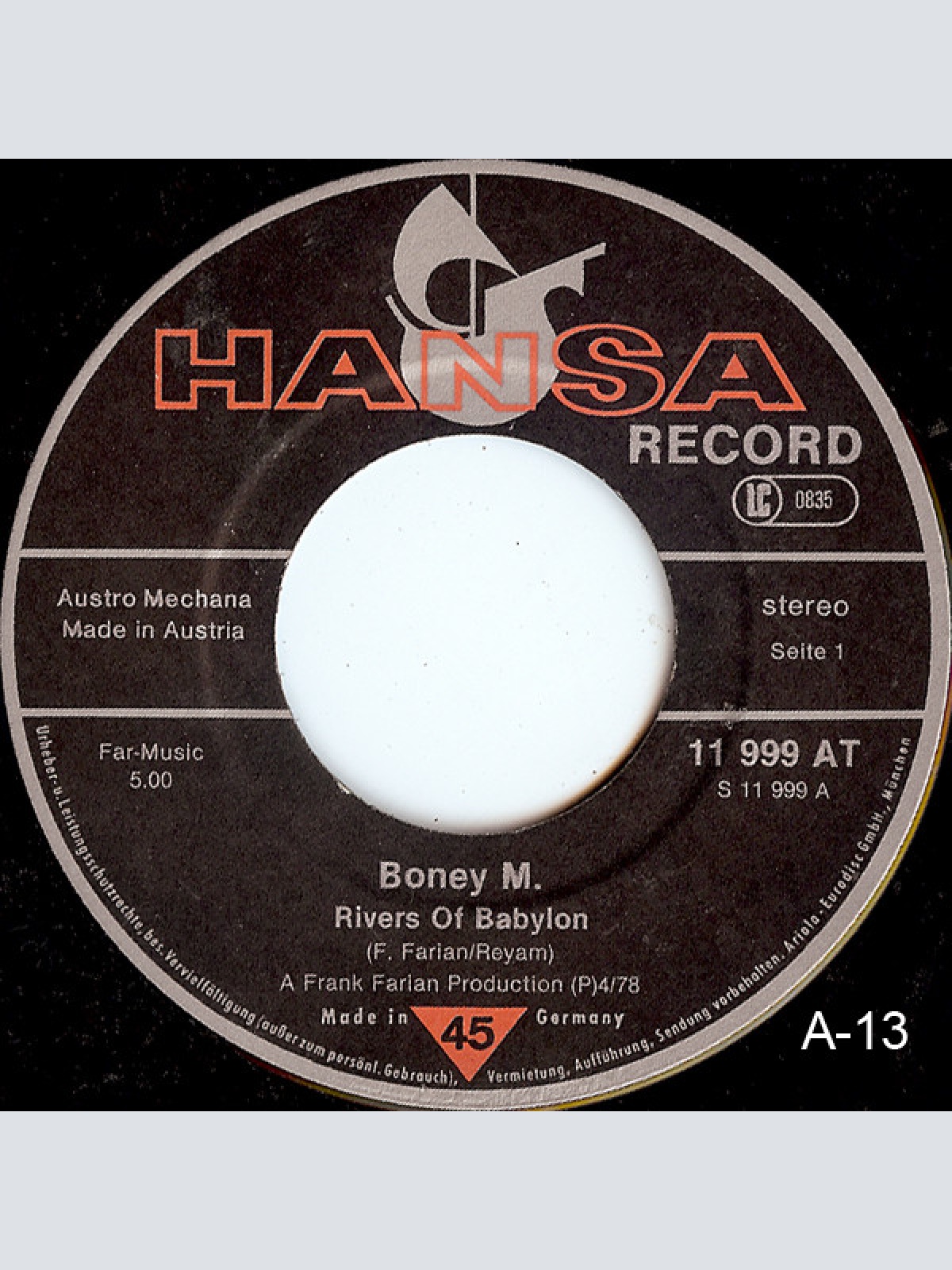 Vinyl / Boney M. - Rivers Of Babylon / Brown Girl In The Ring