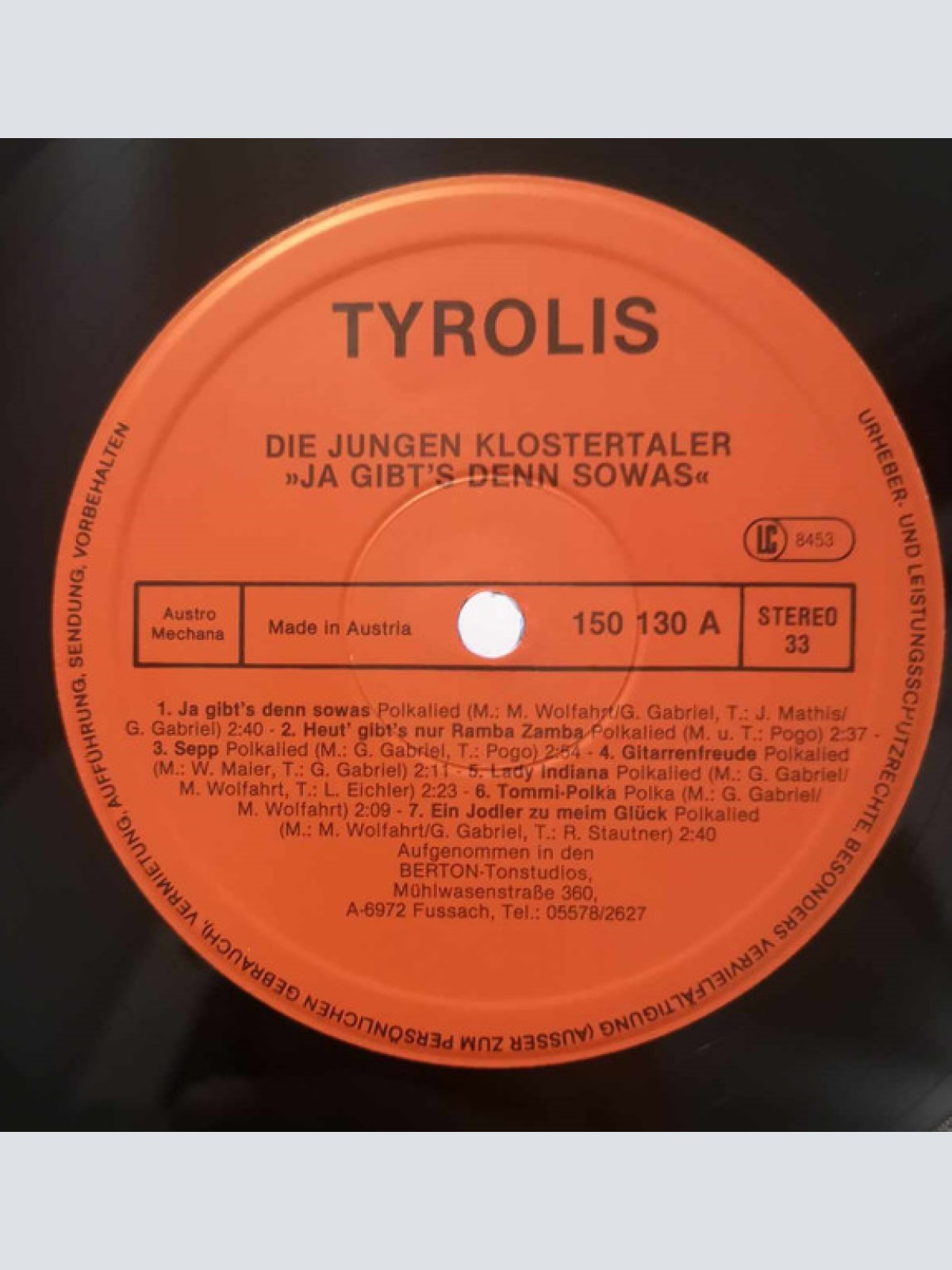 Vinyl / Die Jungen Klostertaler - Ja Gibt's Denn Sowas!