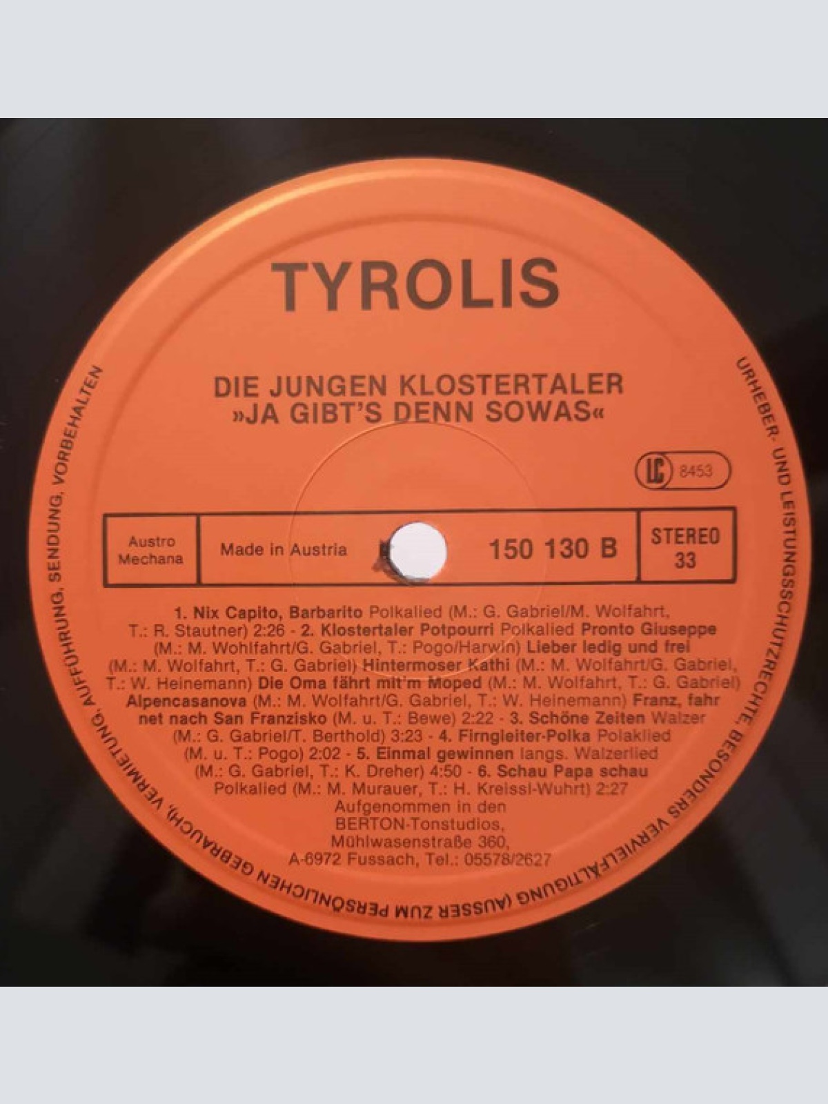 Vinyl / Die Jungen Klostertaler - Ja Gibt's Denn Sowas!