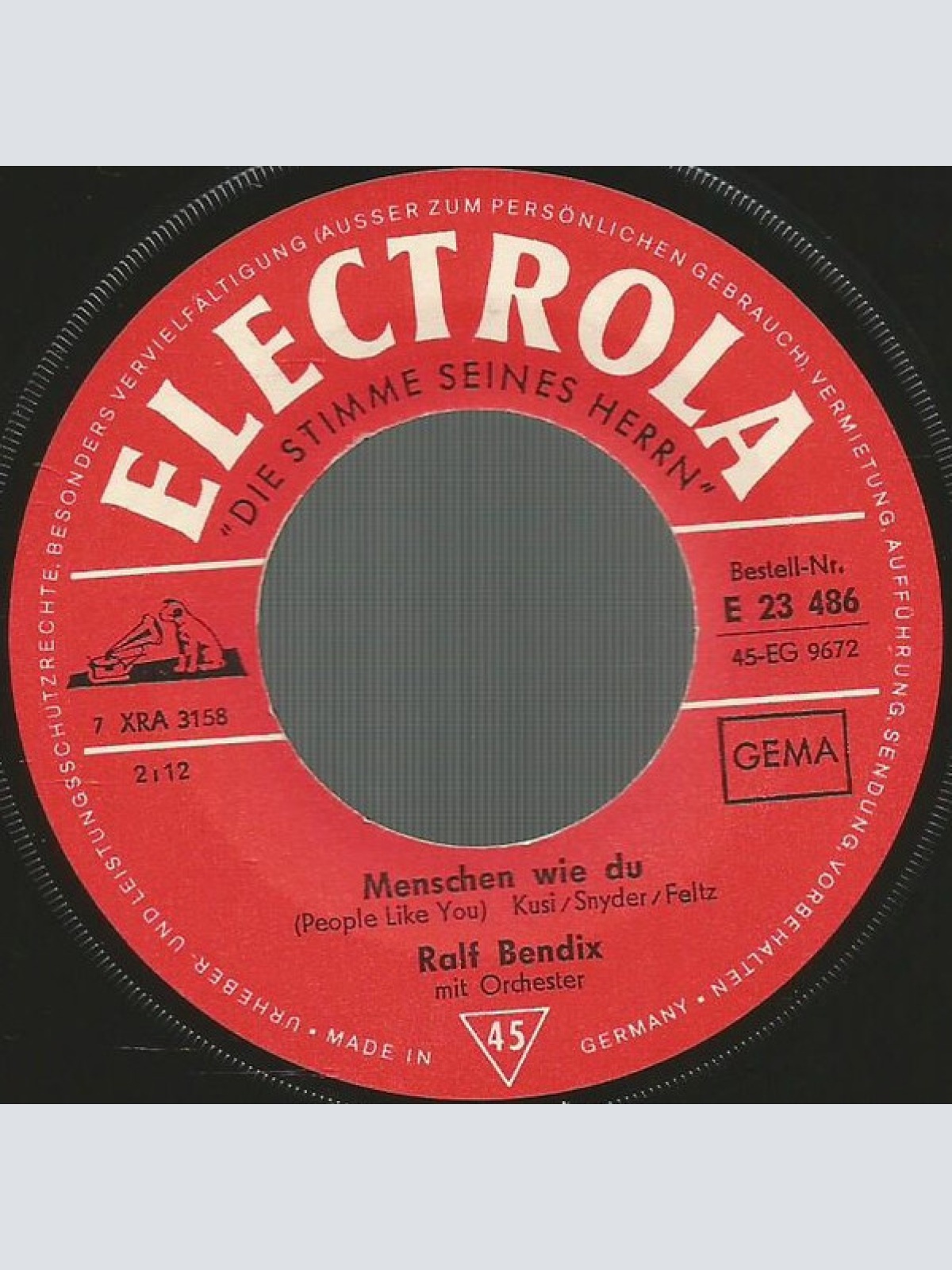 Vinyl / Ralf Bendix - Aber Du In Deinem Himmelbett