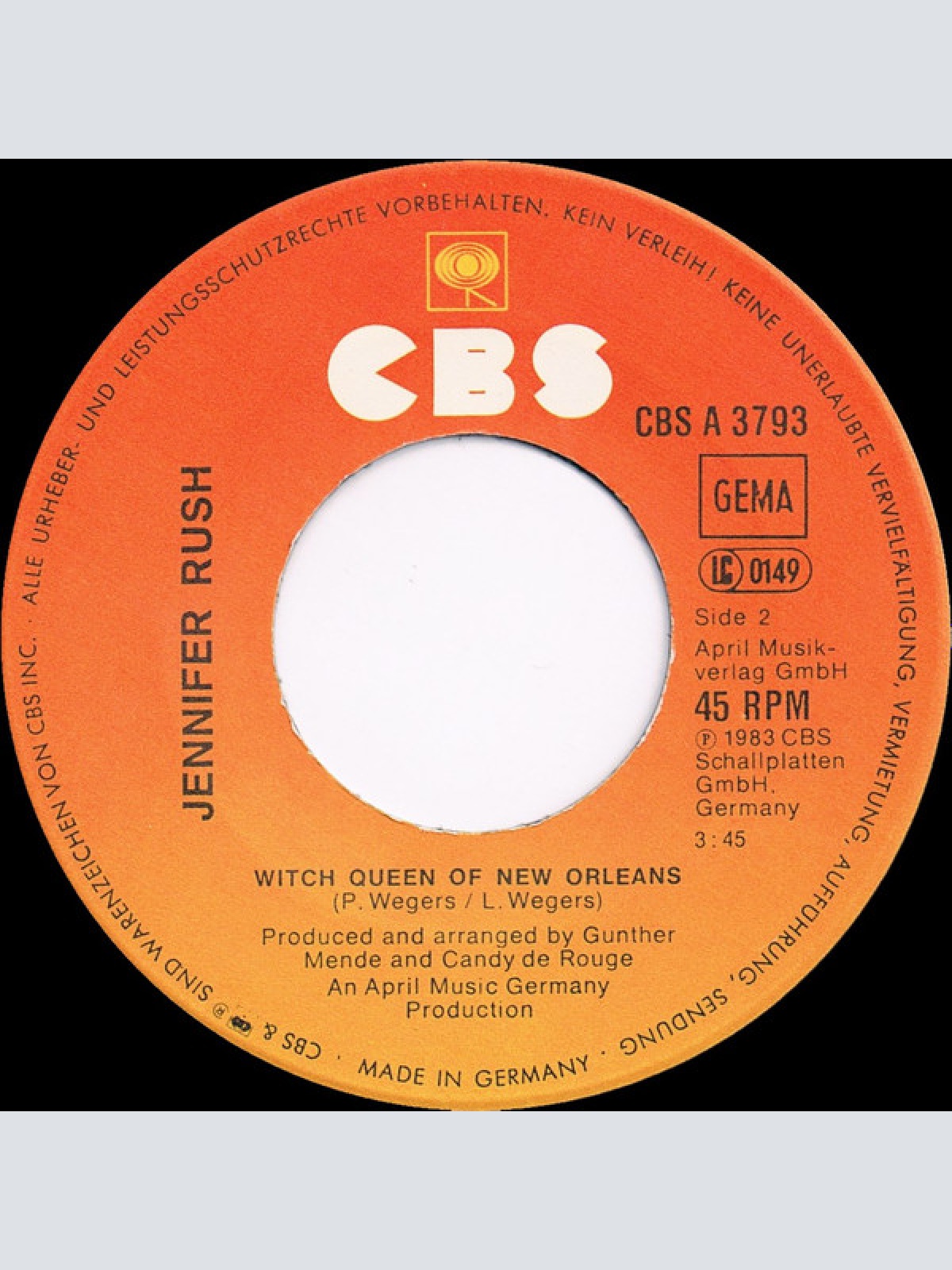 Vinyl / Jennifer Rush - Come Give Me Your Hand