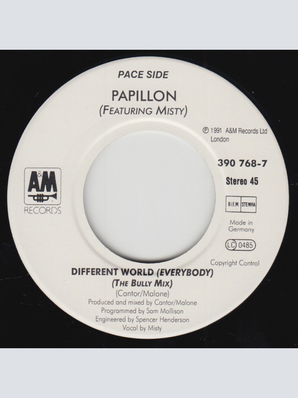 Vinyl / Papillon (2) - Different World (Everybody)
