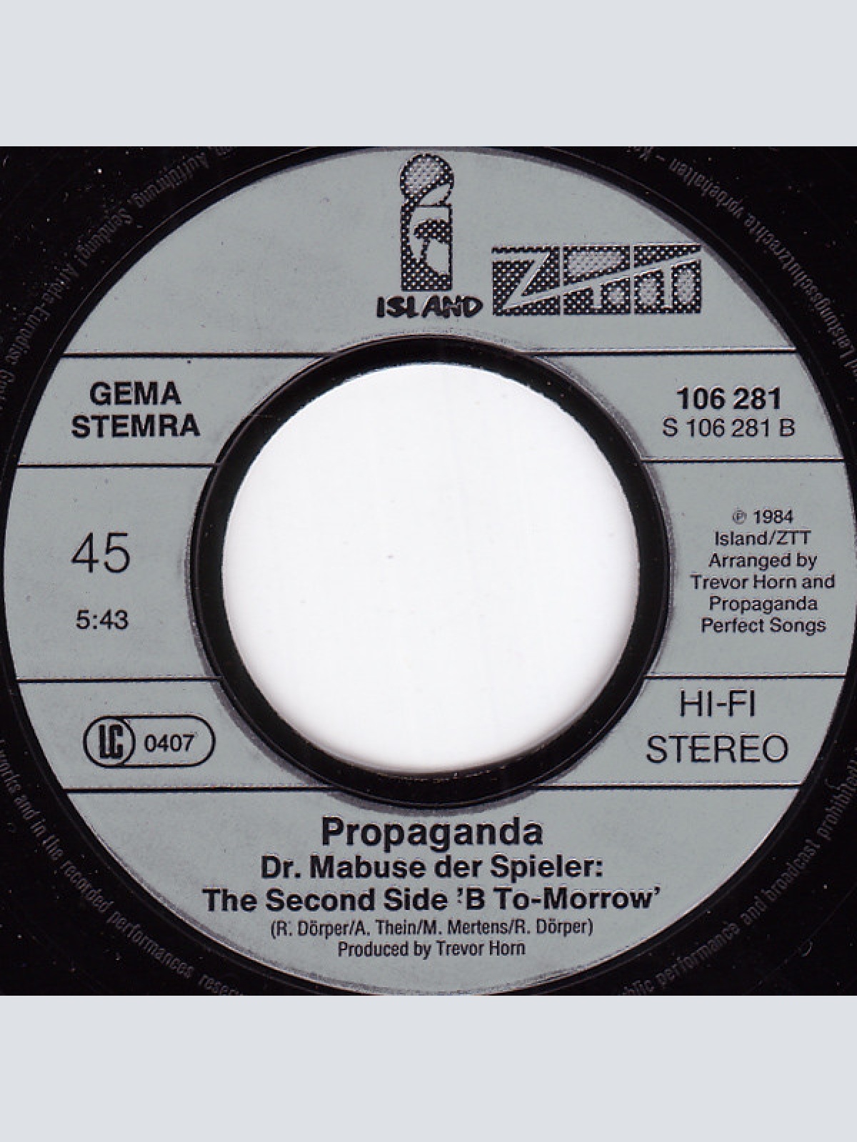 Vinyl / Propaganda - Dr. Mabuse