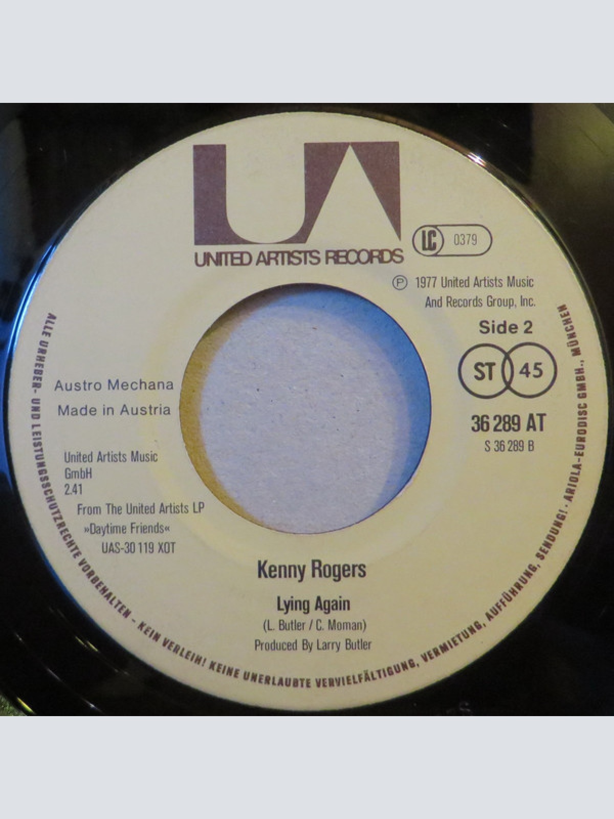 Vinyl / Kenny Rogers - Daytime Friends / Lying Again